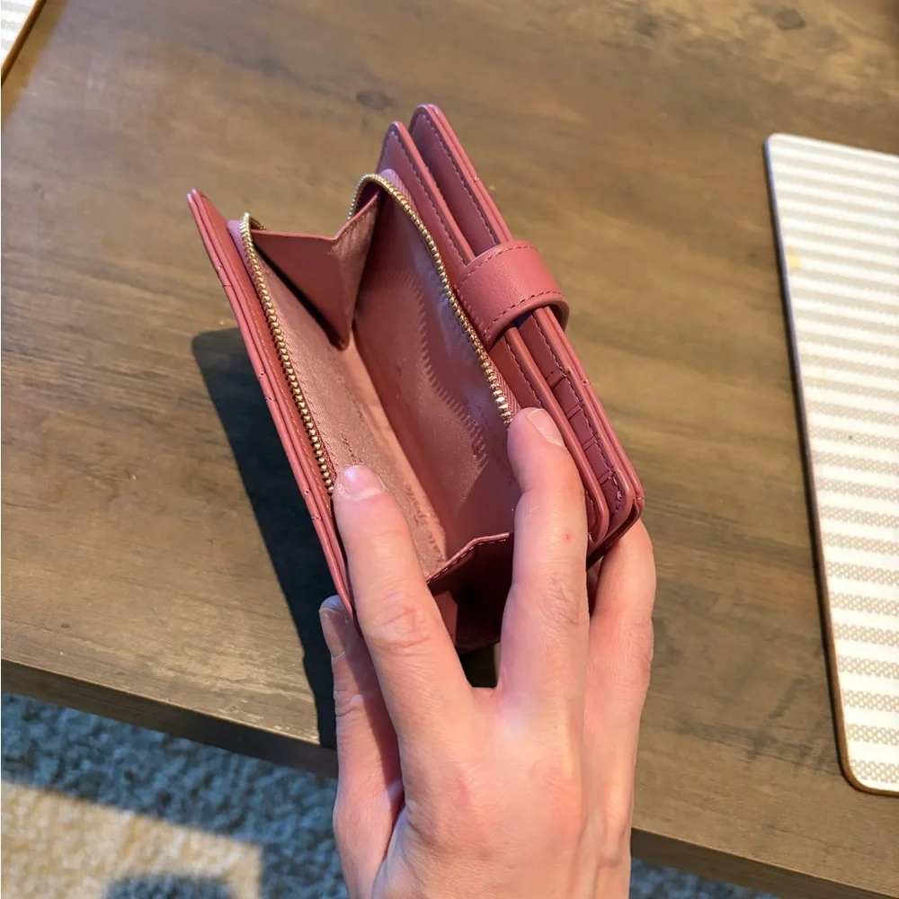 Kate Spade Carey Quilted Studded Medium Bifold Wallet in Pomegranate - Picture 4 of 7